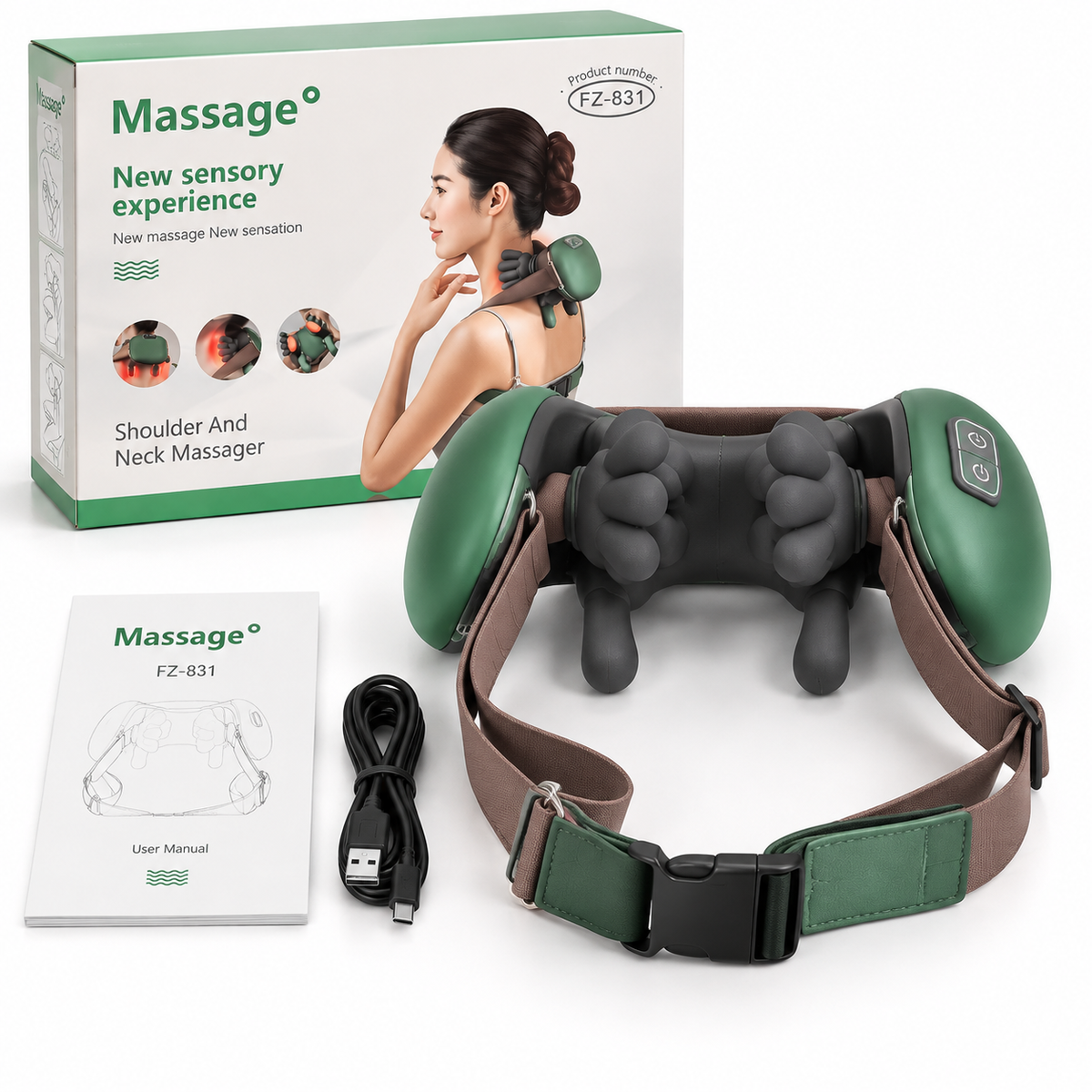 Masajeador Cervical y de Hombros 3D con Calor Terapéutico