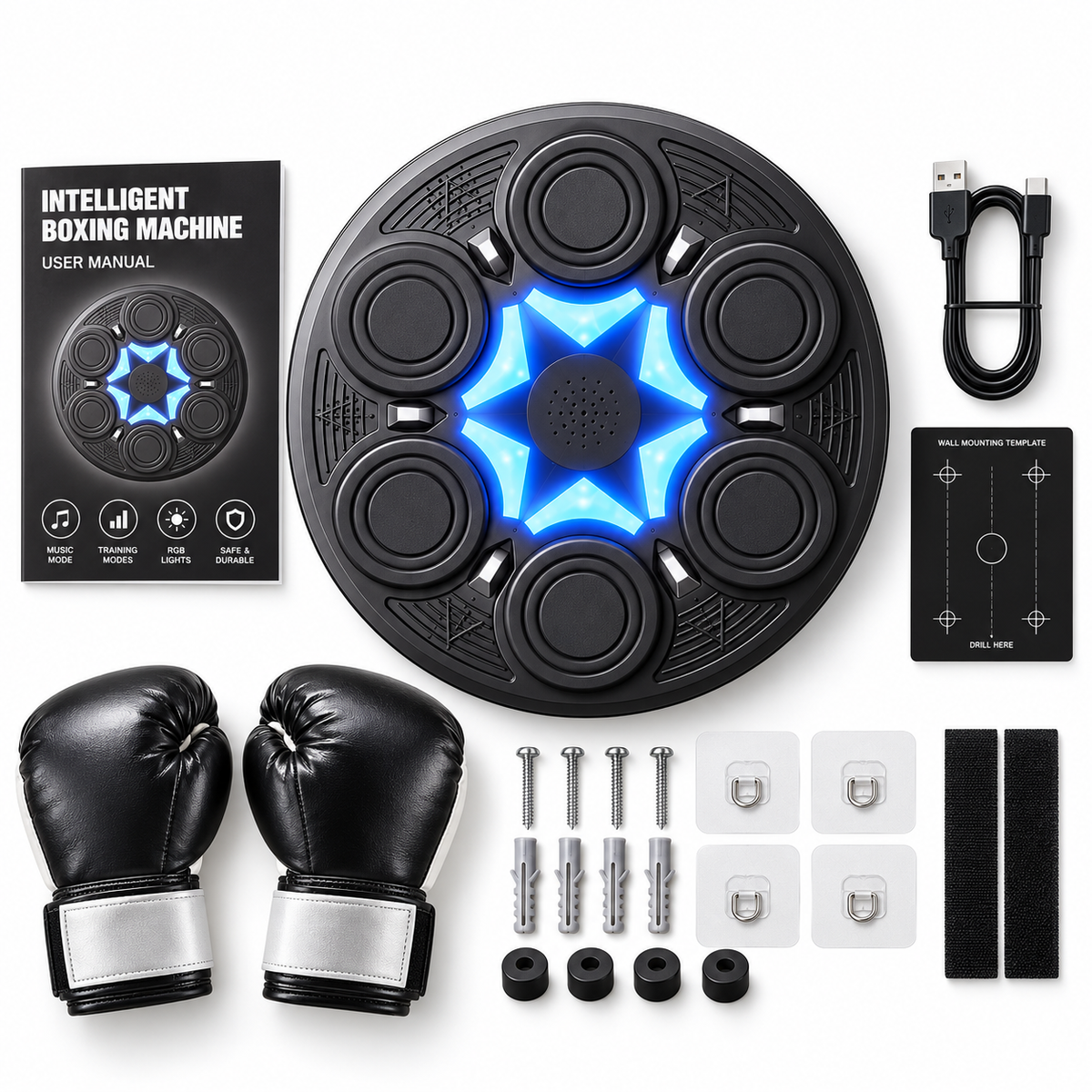 Máquina de Boxeo Inteligente con Luces LED