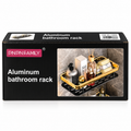 Organizador de baño de aluminio negro y dorado