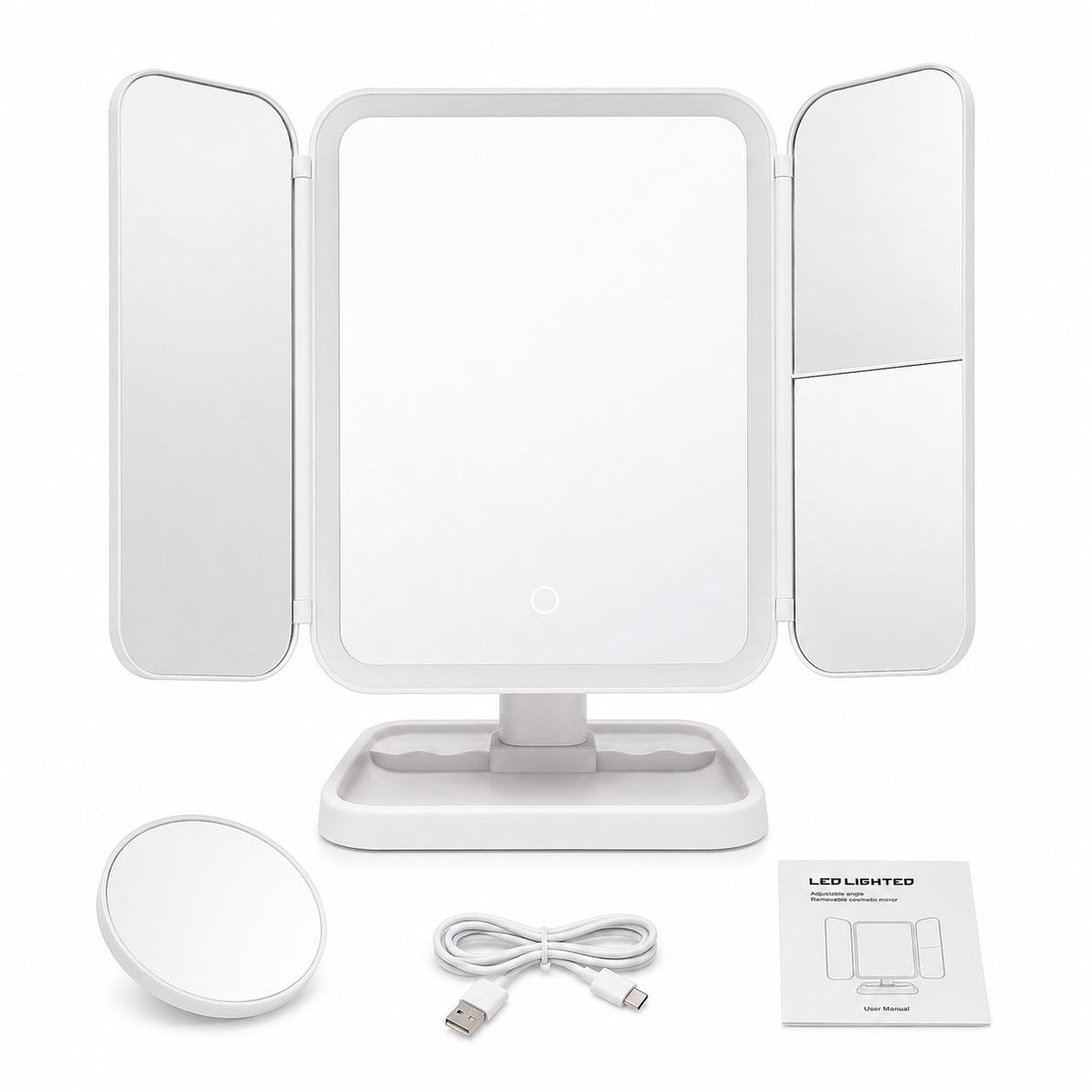 Espejo LED de Tocador Plegable